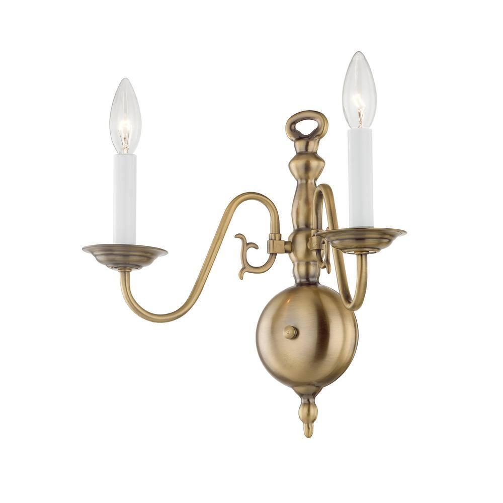 Livex Lighting Williamsburgh 2 - Light Wall Light in  Antique Brass
