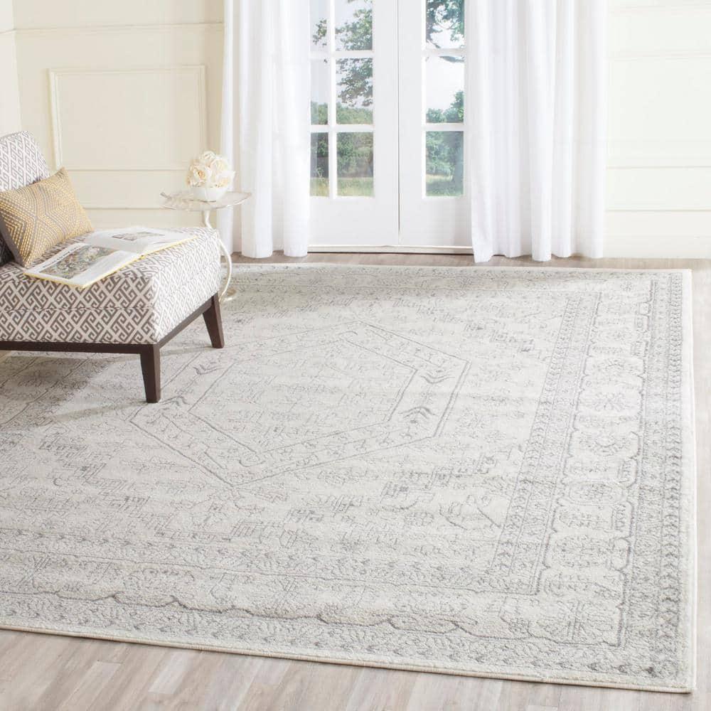 Adirondack ADR108 Power Loomed Area Rug - Ivory/Silver - 8'x10' - Safavieh.