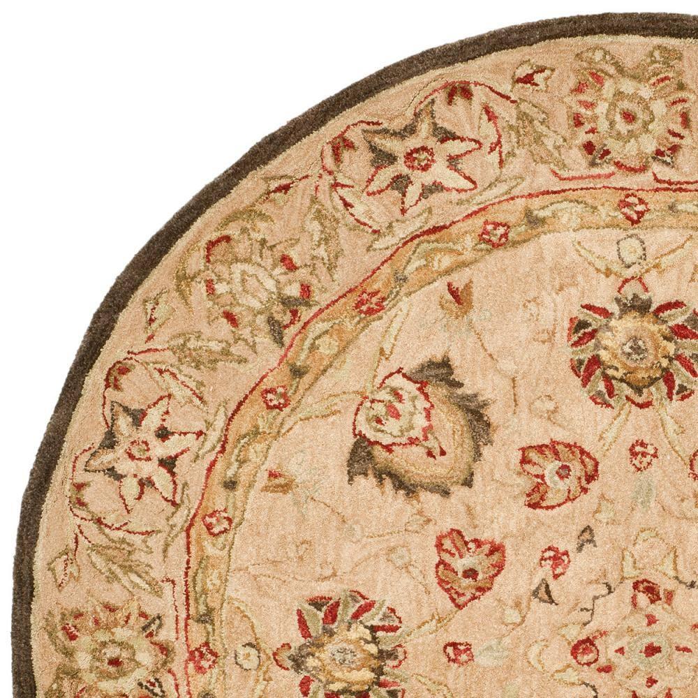 SAFAVIEH Anatolia Venice Traditional Wool Area Rug, Beige, 4' x 4' Round