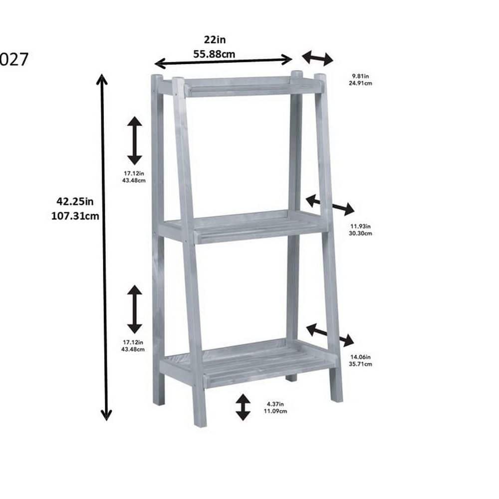 NewRidge Home Solid Wood Dunnsville 3-Tier Ladder Shelf, Bookcase, Display. Color Options.