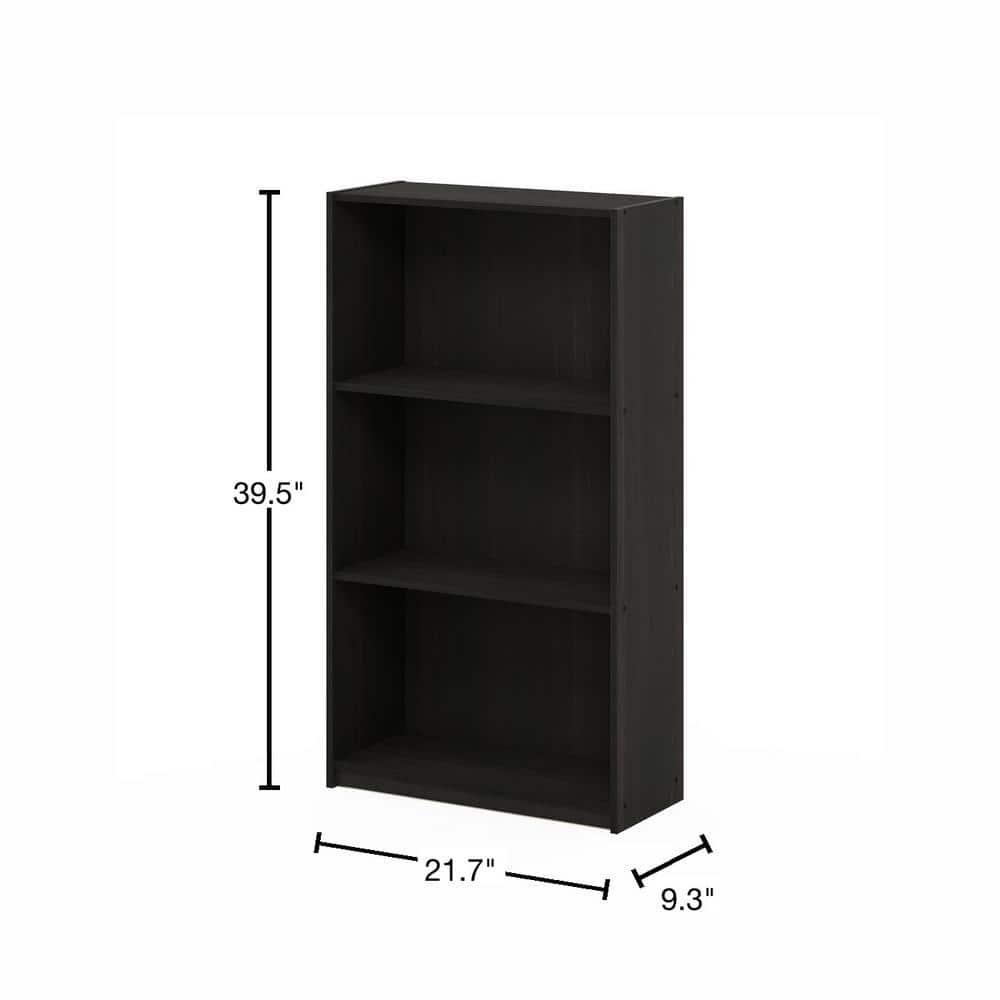 Furinno Easy Assembly 3 Cube Decorative Bookshelf Storage Display Cabinet 3-Tier Multi-functional Open Shelf,Espresso