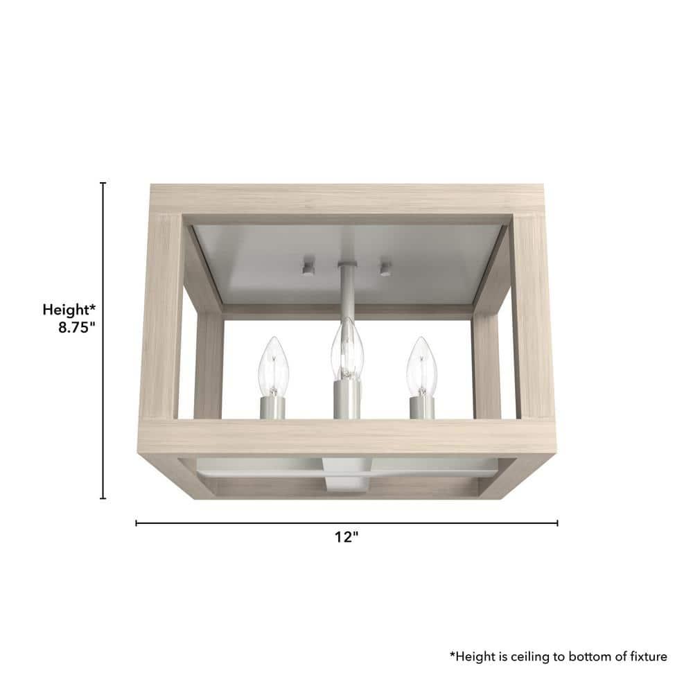 Squire Manor 4 - Light 12'' Lantern Square / Rectangle Flush Mount