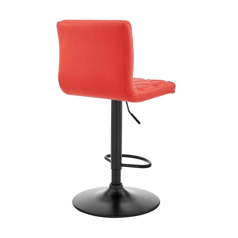 Duval Adjustable Barstool with Faux Leather and Metal Finish - Armen Living