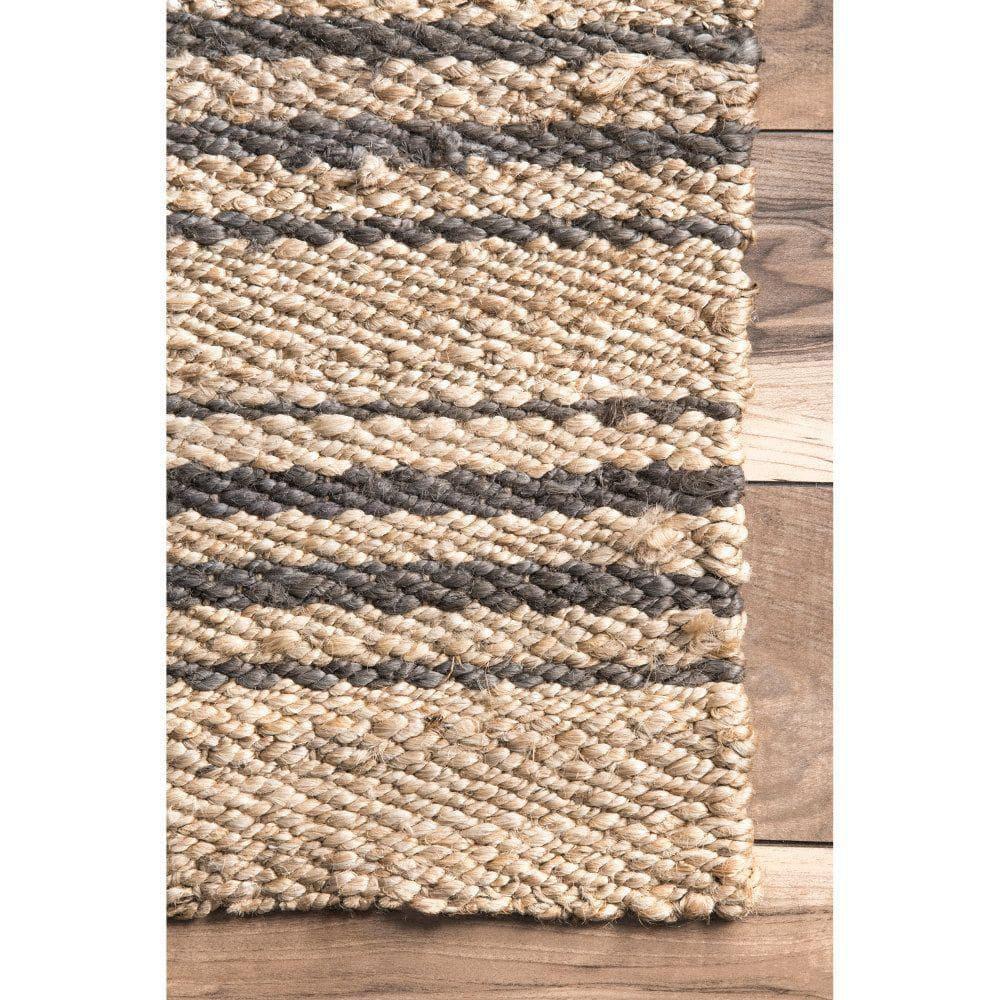 Beachcrest Home™ Natural Sycamore Striped Jute Area Rug