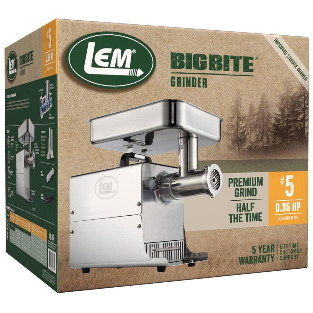 LEM BigBite #5 Electric Meat Grinder, 0.35 HP, Stainless Steel, 1 Count