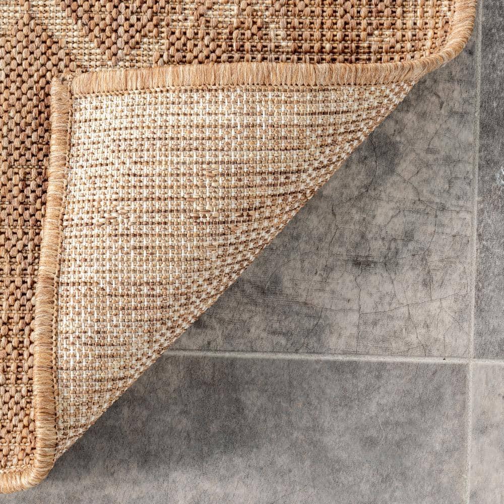 Nuloom Grayson Trellis 8x10 Indoor/Outdoor Area Rug for Living Room Patio Deck Front Porch Kitchen, Brown/Ivory