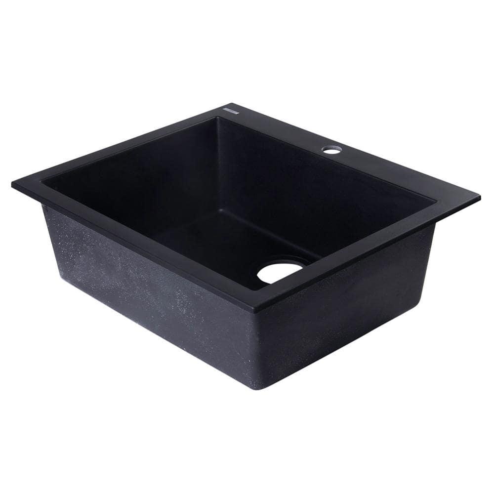 23.63'' L Drop-In Single Bowl Granite Kitchen Sink