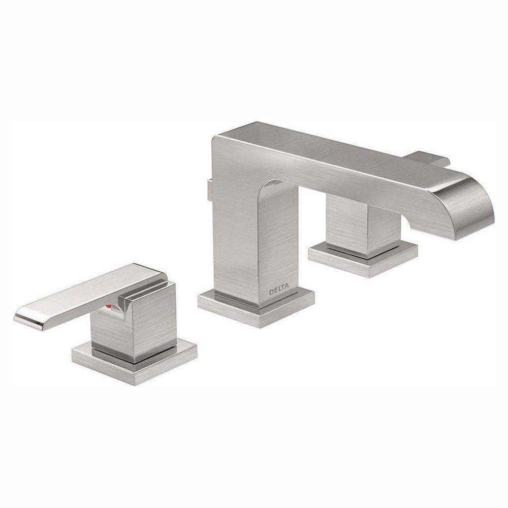Ara Widespread Bathroom Faucet 3 Hole, 2-handle Bathroom Sink Faucet with Drain Assembly
