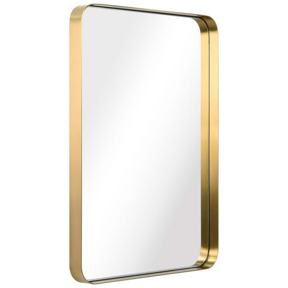 Empire Art Direct Ultra Brushed Gold Stainless Steel Frame Rectangle Wall Mirror, 22" x 30" x 2", Ready to Hang