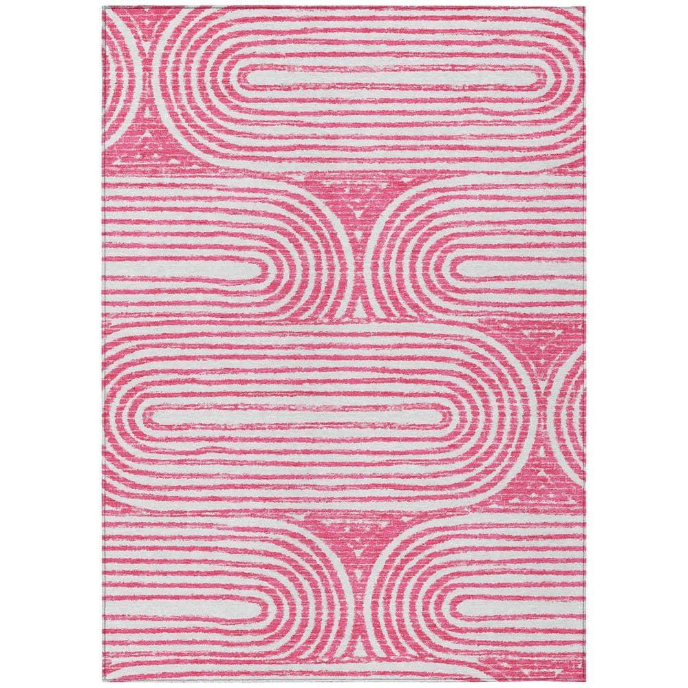 Chantille ACN540 Blush 5 ft. x 7 ft. 6 in. Machine Washable Indoor/Outdoor Geometric Area Rug