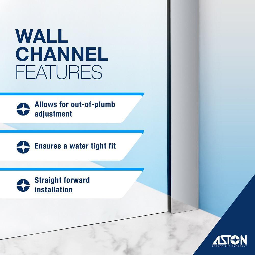 Aston SEN967EZ-CH-653332-10 72 x 65 x 32.38 in. Bromley Frameless Corner Hinged Shower Enclosure, Chrome