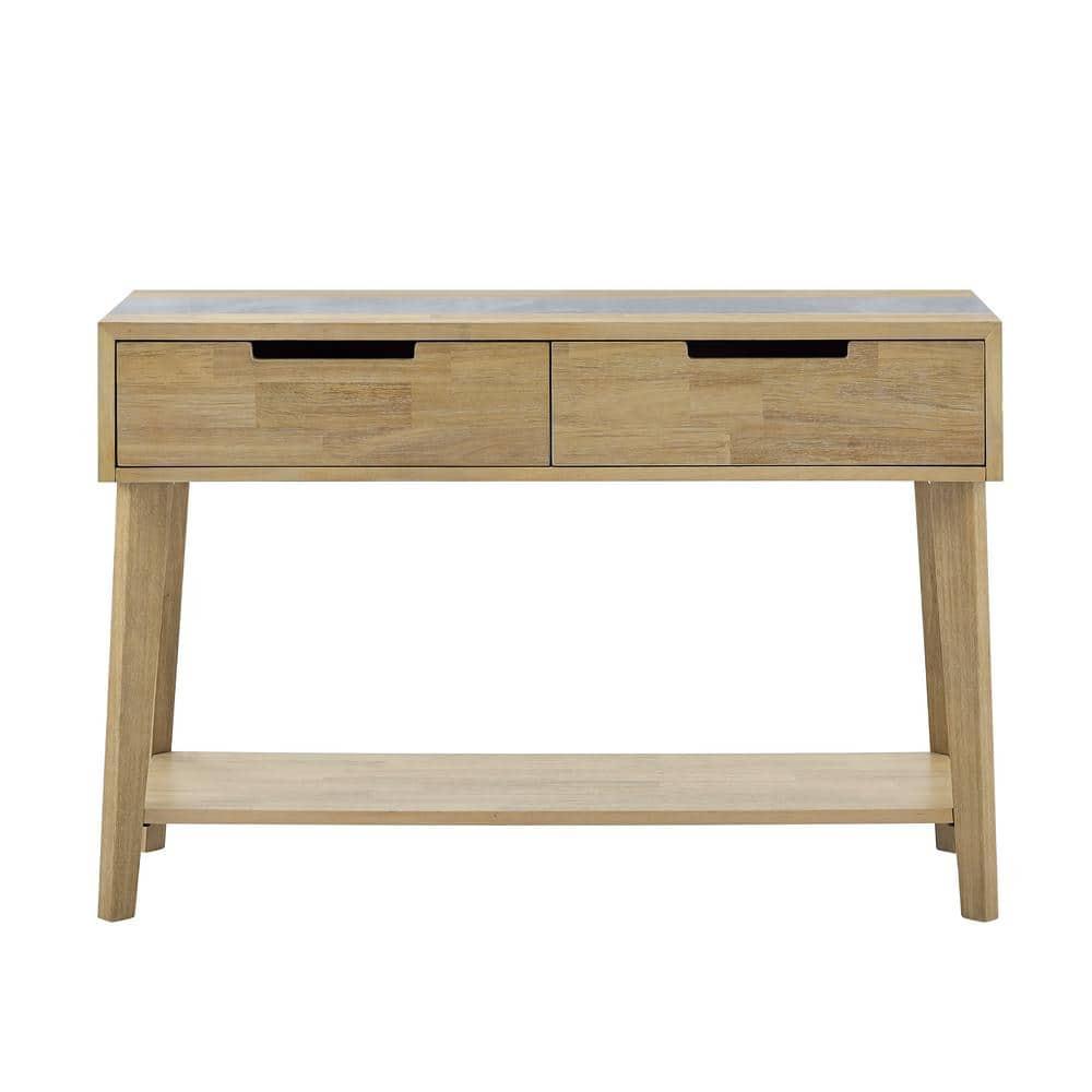Calgary Natural Finish with Gray Stone Sofa Table