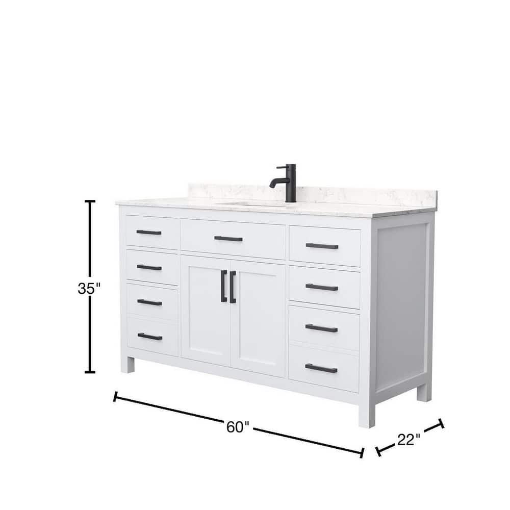 Beckett 60" Freestanding Single Bathroom Vanity with Cultured Marble Top