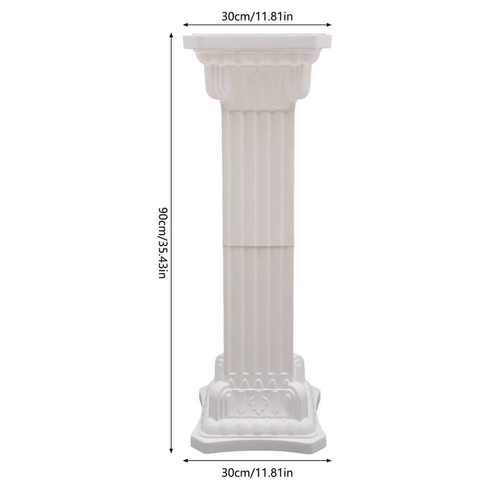 2Pcs European Style Roman Columns Wedding Column Stand Roman Pillar Plastic Greek Column Statue Plant Stand Wedding Event Party Decorative Column Pedestal Flower Pot Holder Decor (10.63x34.65 Inch)
