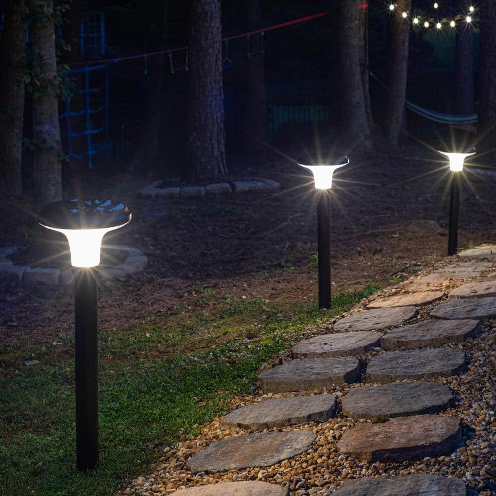 Vantage Solar Commercial Graded Black Warm White LED Pathway Bollard Light
