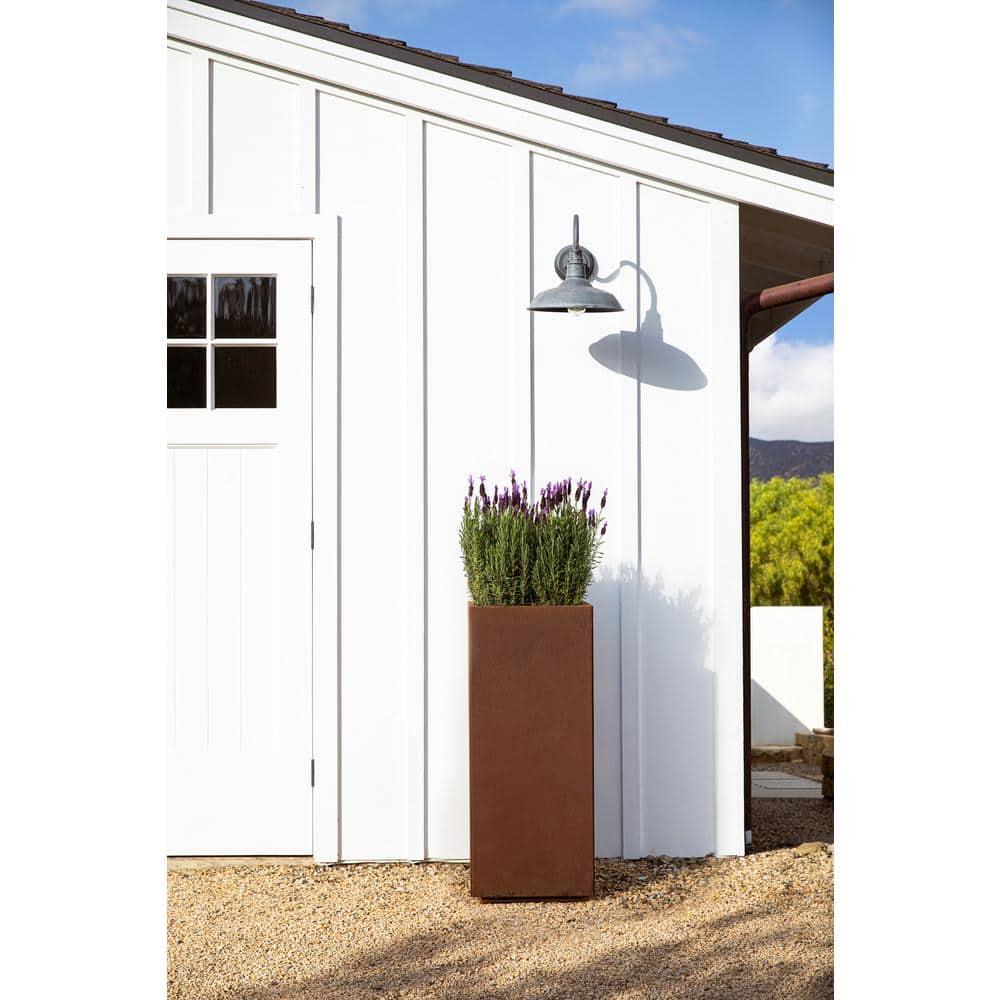 Tall Rust Corten Steel Outdoor Pedestal Planter