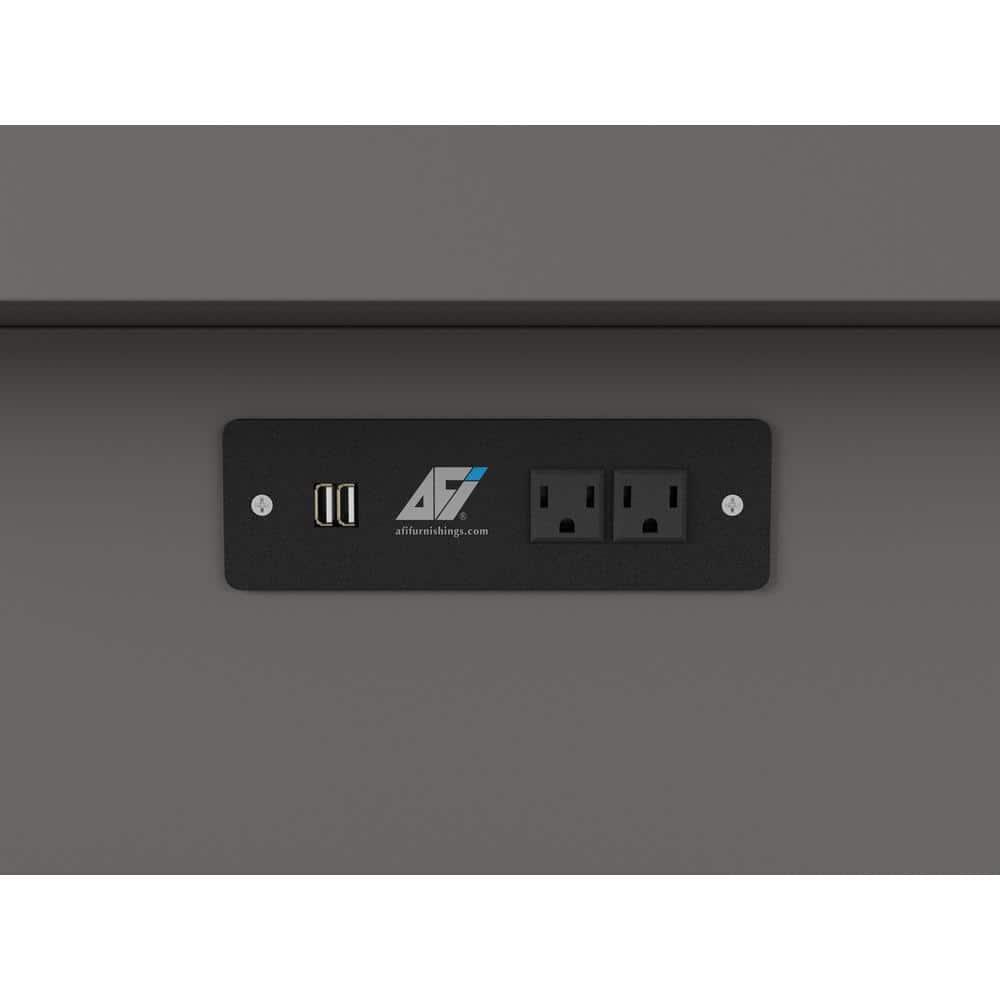 Queen Nantucket Murphy Bed Chest USB Turbo Charger Gray - AFI: Space-Saving, Built-In Charging, No Box Spring Required