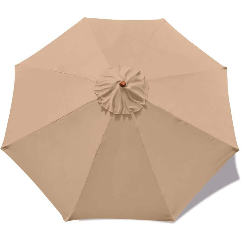 MASTERCANOPY Patio Umbrella 9 ft Replacement Canopy for 8 Ribs-Beige Canopy Only