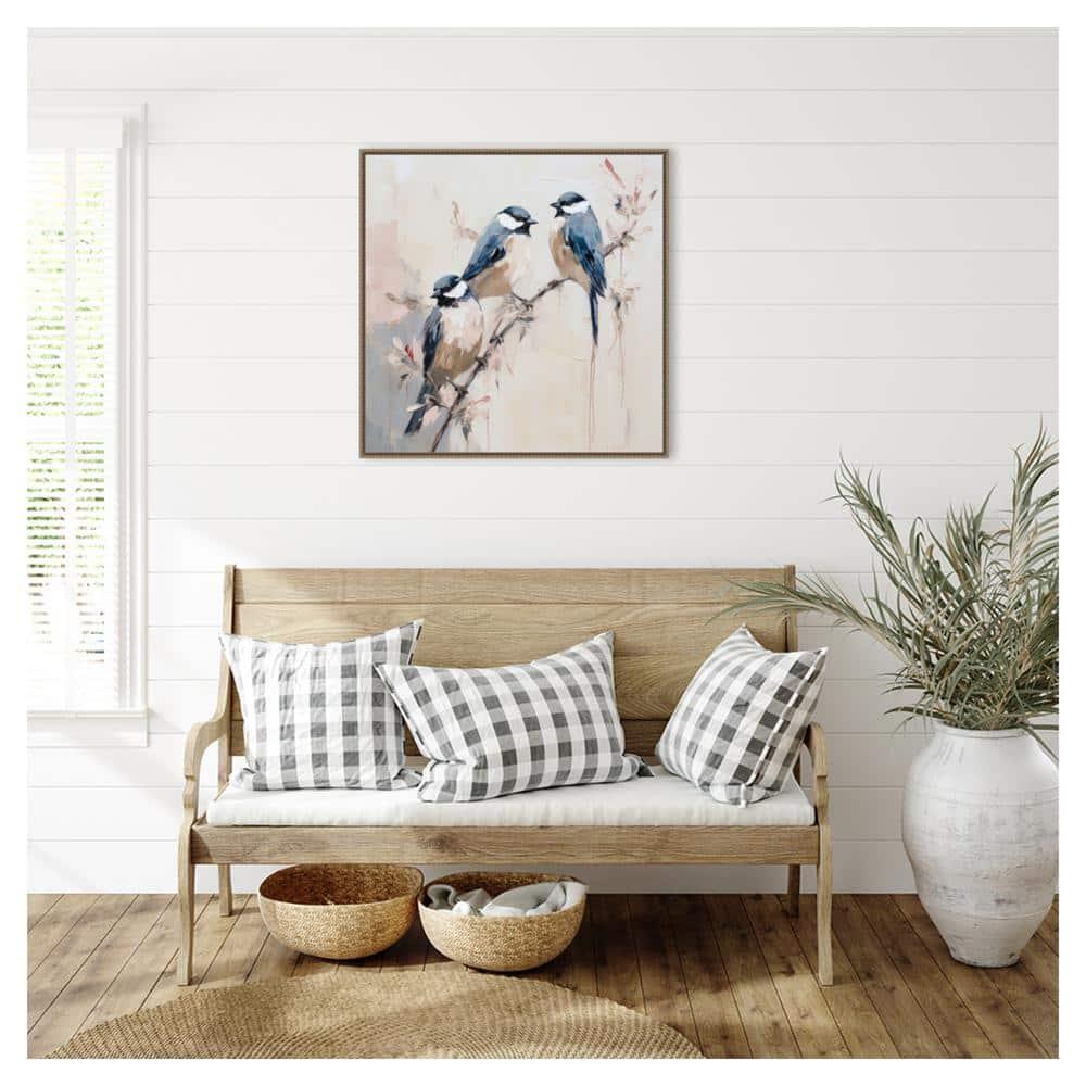 Amanti Art 30"x30" Elegant Bird Silhouettes I by Lazar Studio Framed Canvas Wall Art Print