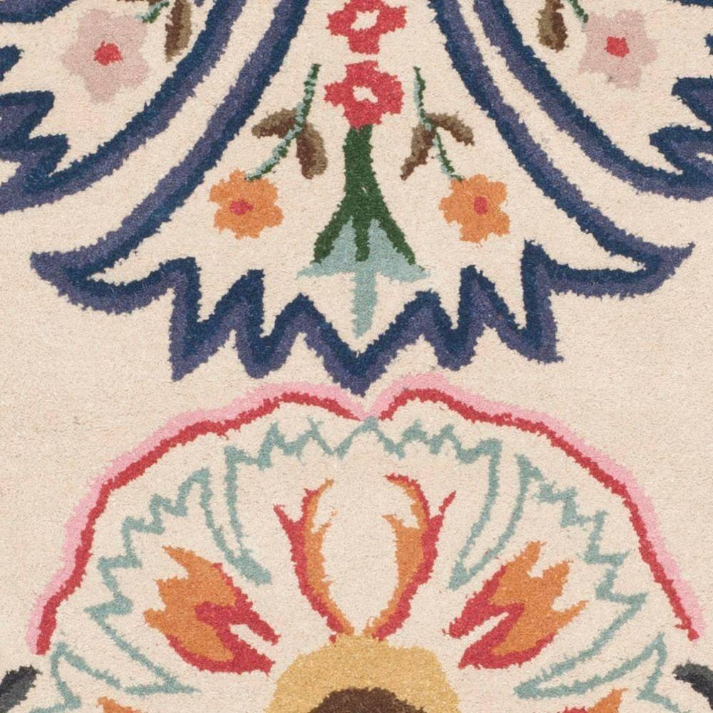 Bella BEL118 Hand Tufted Area Rug - Ivory/Teal - 5'x8' - Safavieh.