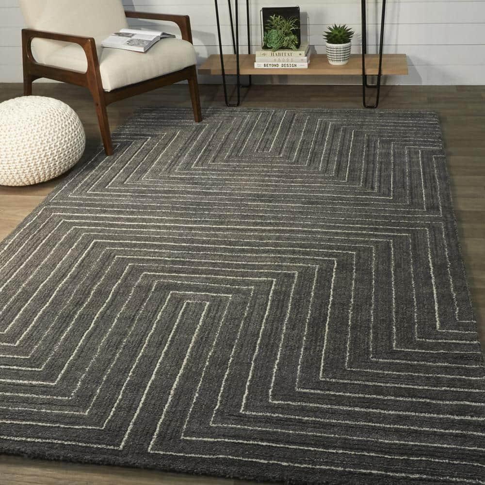 2'7"x7' Carmody Transitional Geometric Rug Gray - Balta Rugs: Indoor Runner, Medium Pile, Fade & Stain Resistant