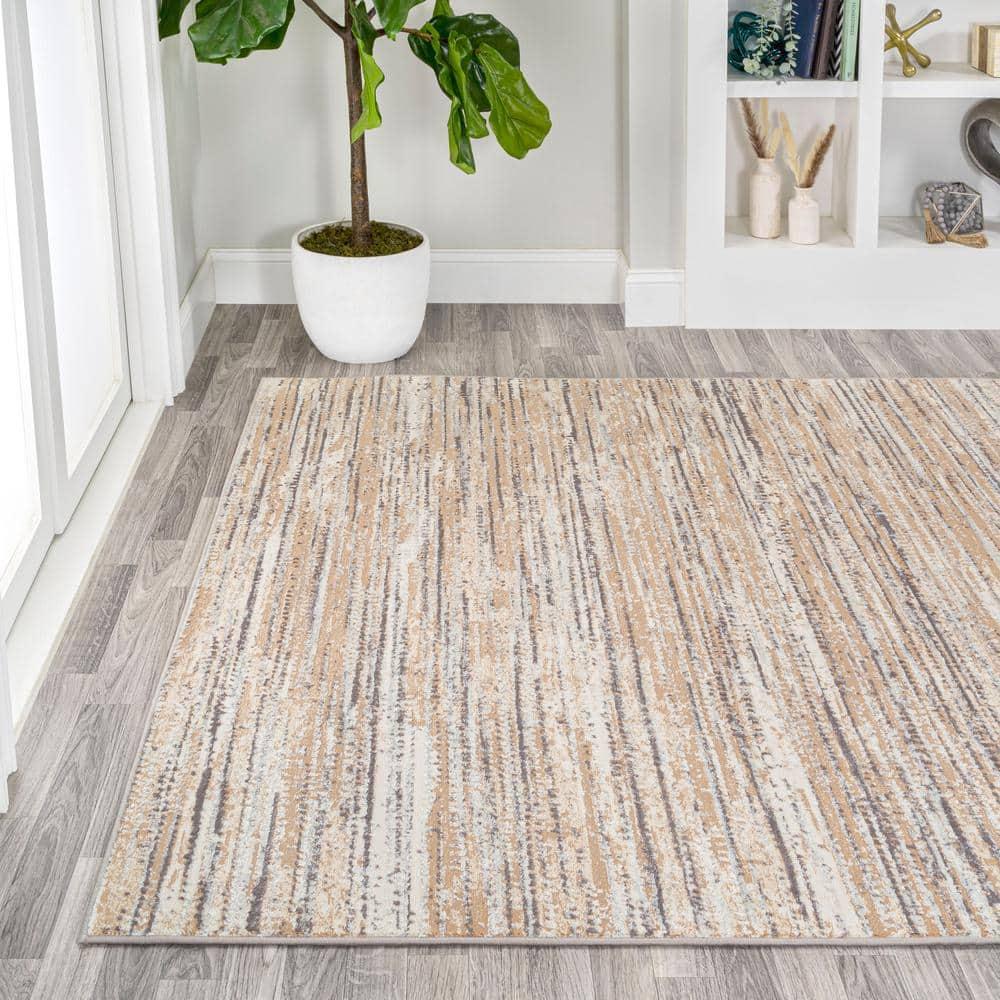 JONATHAN Y Loom Modern Strie'  Beige/Gray 3 ft. x 5 ft. Area Rug
