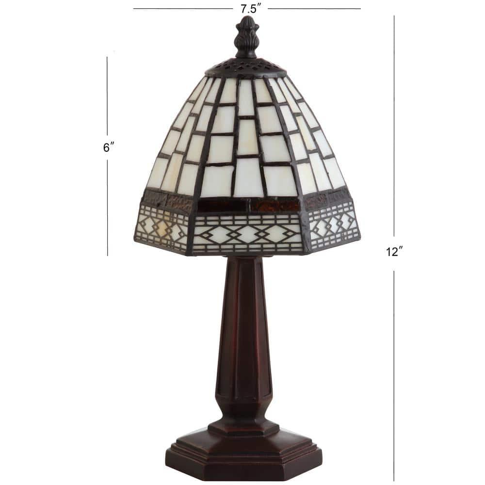 JONATHAN Y JYL8016A Carter Tiffany-Style 12" LED Table Lamp, Traditional, Classic, Cottage, Vintage for living room, dinning room, bedroom, office Bulb Included, Ivory/Cream