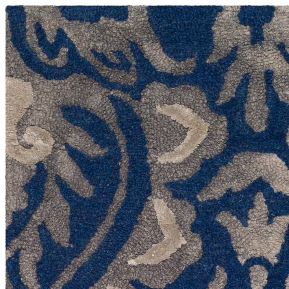 Dip Dye DDY511 Hand Tufted Accent Rug - Navy/Grey - 2'x3' - Safavieh.