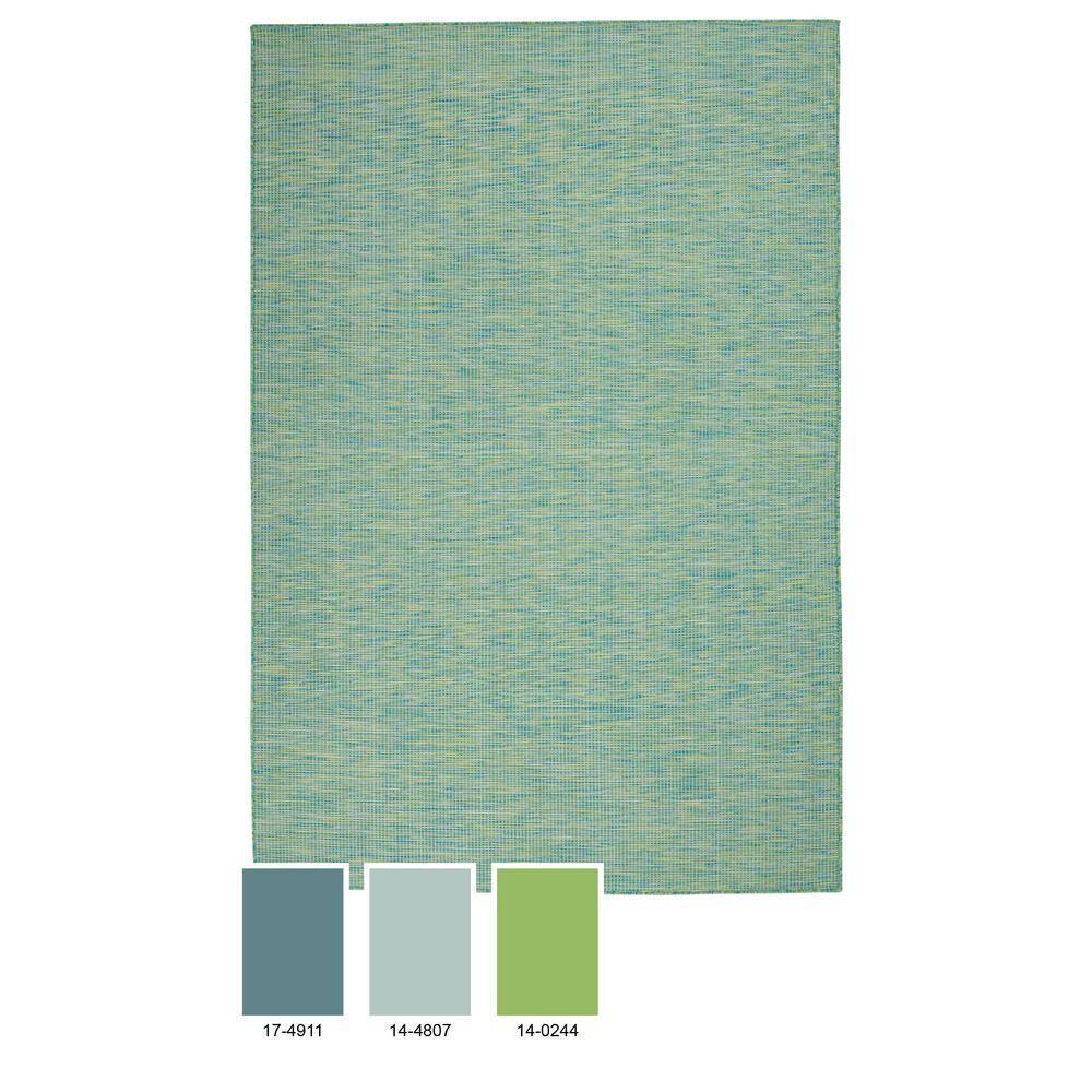 Nourison Positano POS01 Indoor/outdoor Area Rug - Blue/Green 5' x 7'