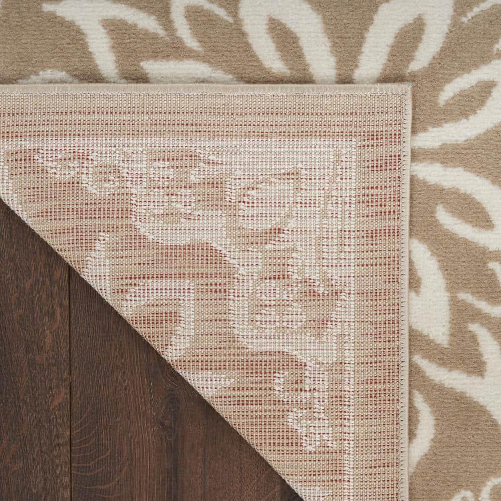 Nourison Jubilant Floral Transitional Indoor Rug Taupe 7'10"x9'10"