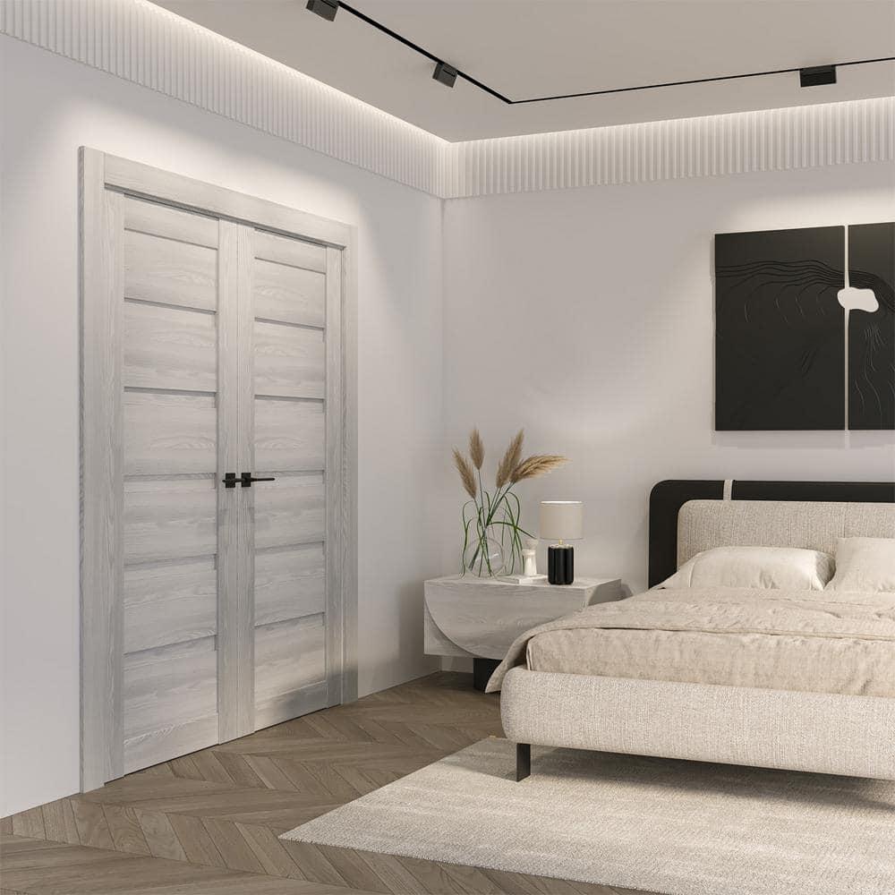 Ribeira Ash Wood Composite Double Prehung Interior French Door