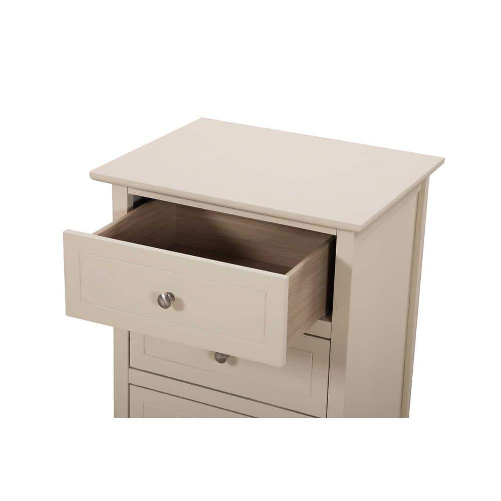 Daniel 3-Drawer Beige Nightstand (25"H x 15"W x 19"D)