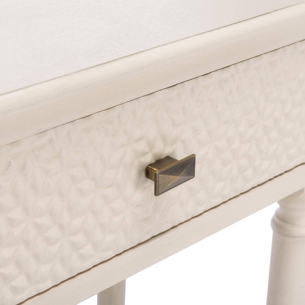 SAFAVIEH Halton Modern 2 Drawer Console Table, Distressed White