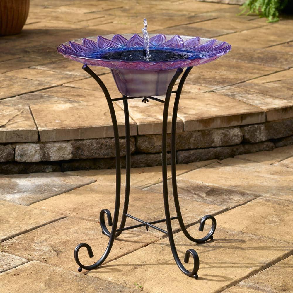 Smart Solar 25.2" Bell Flower Solar Bird Bath
