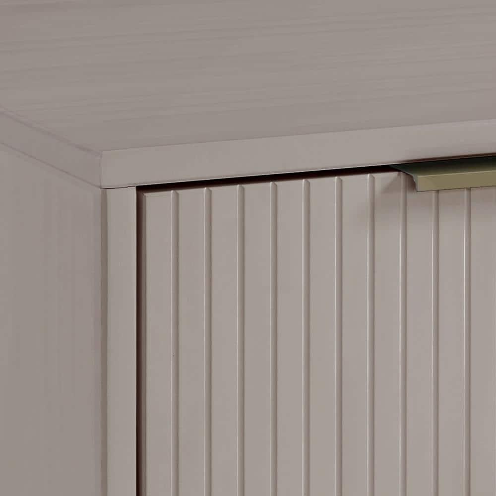 Manhattan Comfort Tall Granville Modern 5 Drawer Dresser Light Gray: Wood Frame, Spot Clean, Anti-Tip Hardware