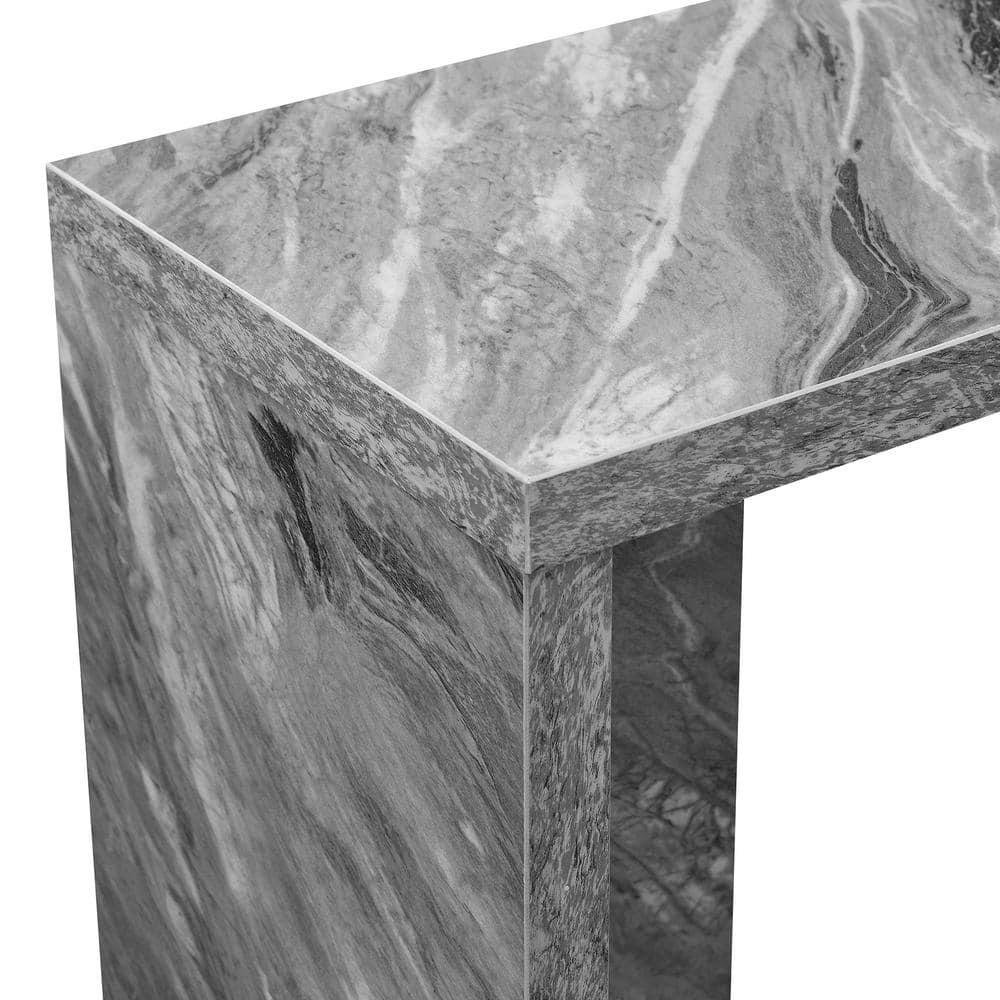 Convenience Concepts Northfield Admiral C End Table, Gray Faux Marble