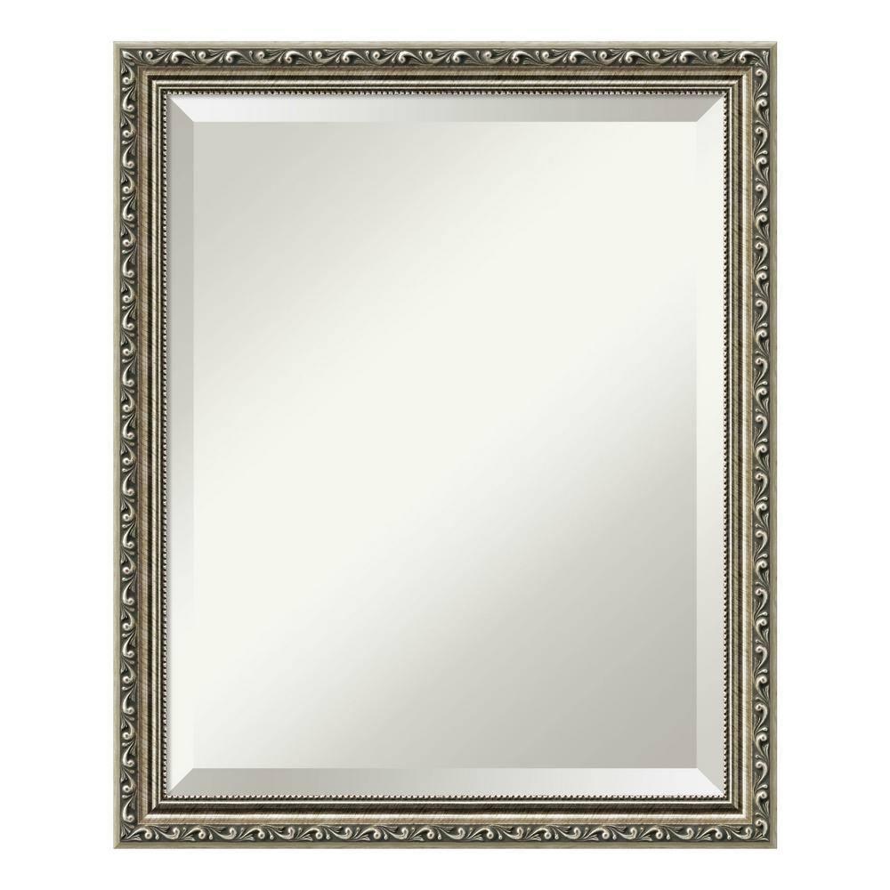 Amanti Art Parisian Silver Beveled Wood Wall Mirror 22.25 x 18.25 in.