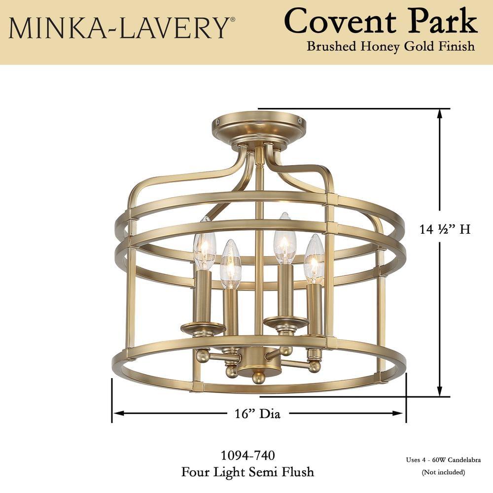 Minka Lavery - Covent Park - 4 Light Semi-Flush Mount - 14.5 inches tall by 16