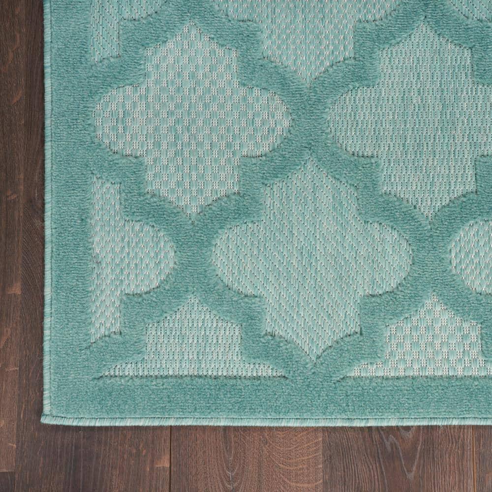 Nourison Easy Care 8' x 10' Aqua/Teal Indoor/Outdoor Rug