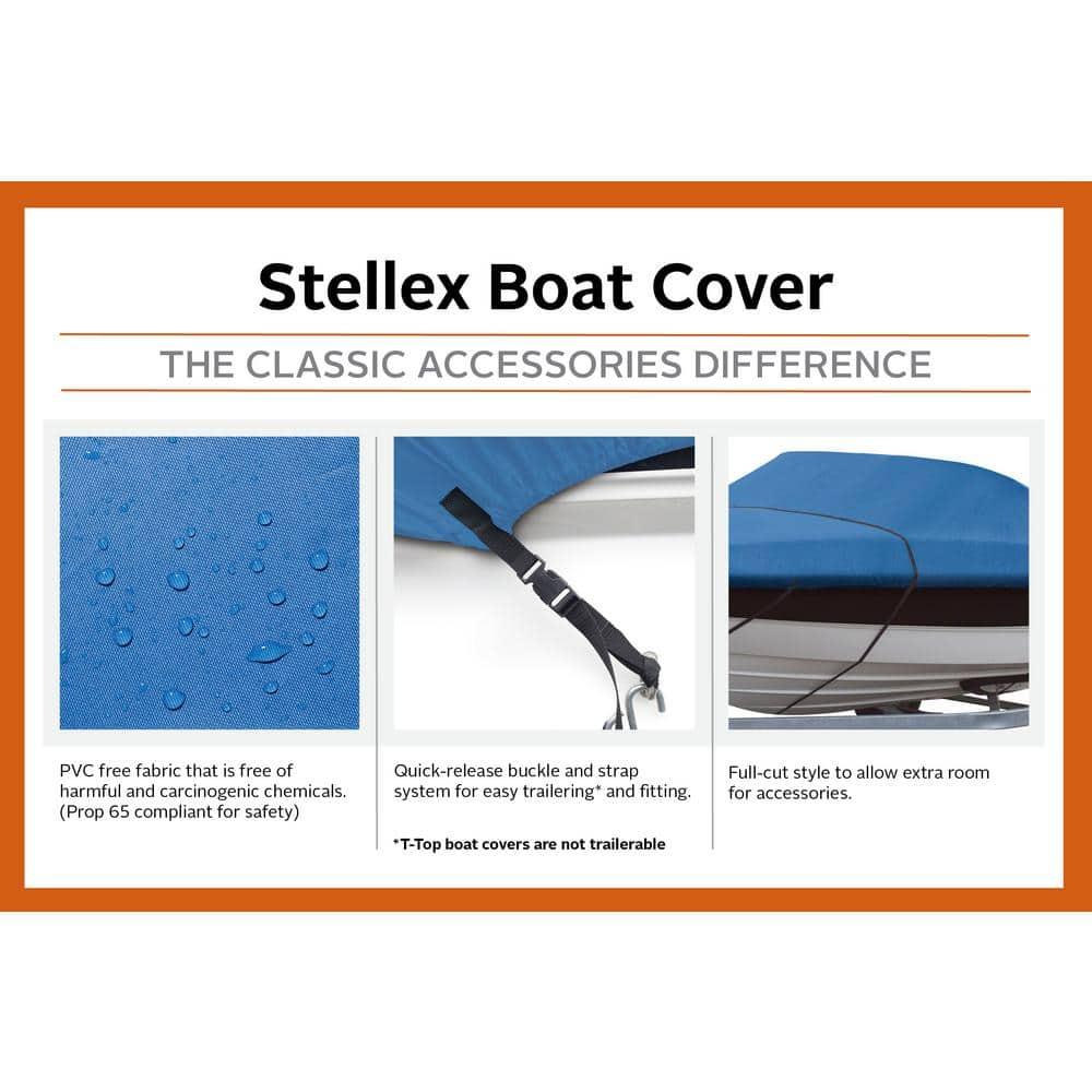 Classic Accessories Stellex™ All Seasons Boat Cover, Fits Boats 12' - 14' L x 68" W, Trailerable Boat Cover with Polyester Fade-Resistant Fabric, Model AA
