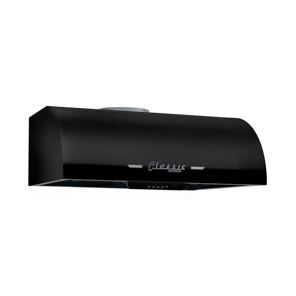 Classic Retro 24" 500 CFM Ducted Under Cabinet Range Hood with Stainless Steel Baffles and Light