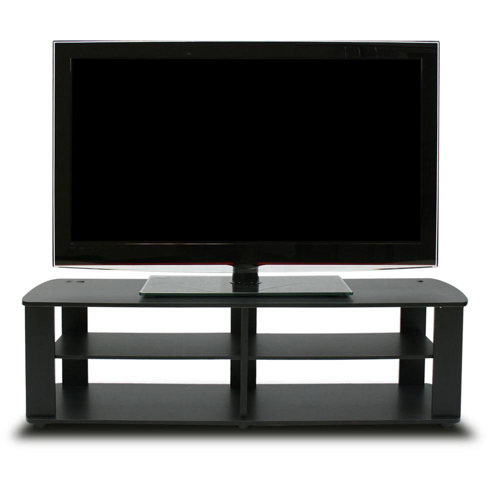Furinno Mid-century 3-Tier Entertainment Center TV Stand for TVs up to 45" Black