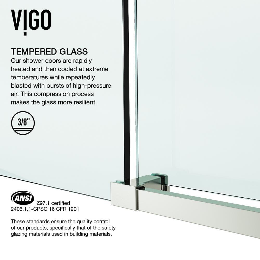 Elan E-Class 44-48" W x 76" H Sliding Frameless Shower Door with 3/8" Clear Glass