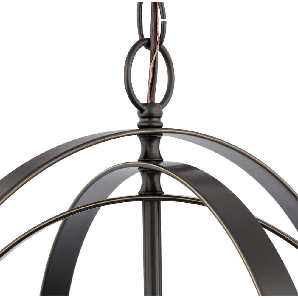 Progress Lighting Equinox 4-Light Foyer Pendant, Steel, Antique Bronze, No Shade
