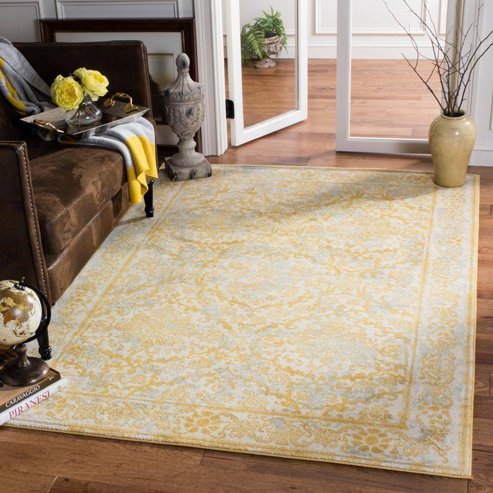 Evoke EVK242 Power Loomed Accent Rug - Ivory/Gold - 2'2"x4' - Safavieh.