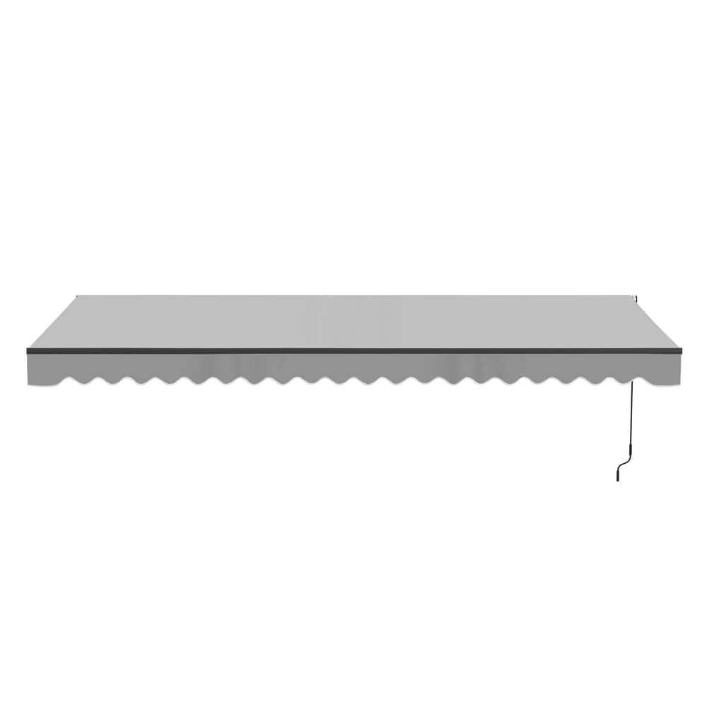 ALEKO Motorized Retractable Patio Awning- Black Frame