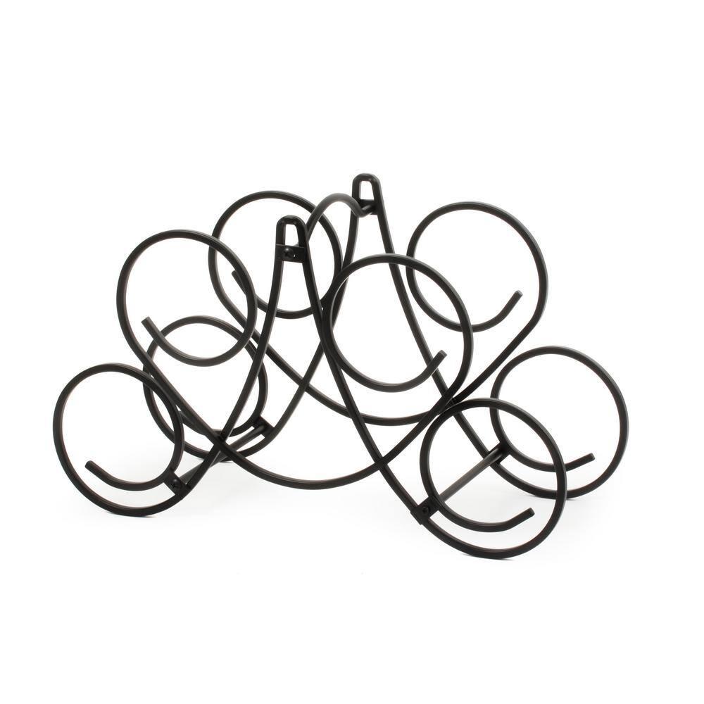 Bordeaux 9.75 in. x 16.5 in. x 7.5 in. Steel Knock Down 5-Bottle Wine Rack in Black