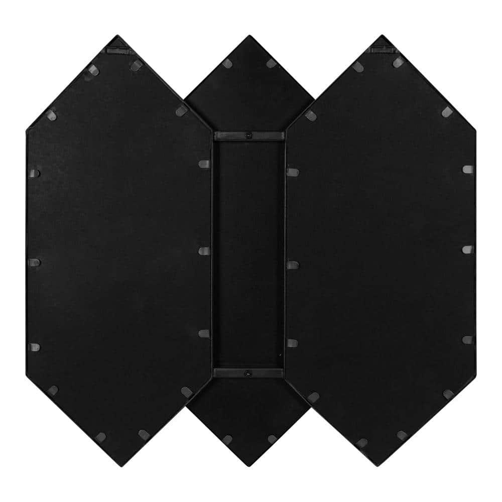 28" x 27" Diaz Framed Wall Mirror Black - Kate & Laurel All Things Decor: Hexagonal, Modern Design, No Assembly Required
