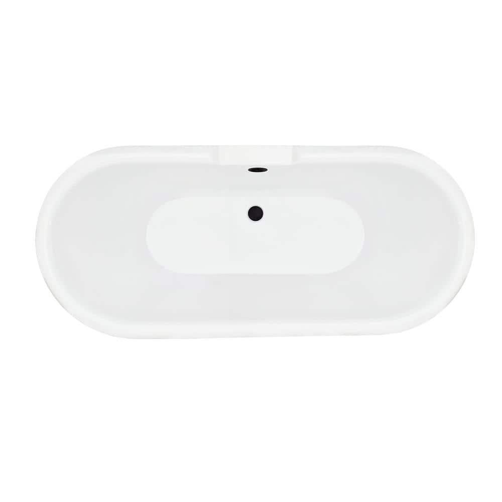 Altair 52167-BAT-GR-BB Kerta 66.9'' x 29.1'' Freestanding Soaking Acrylic Bathtub