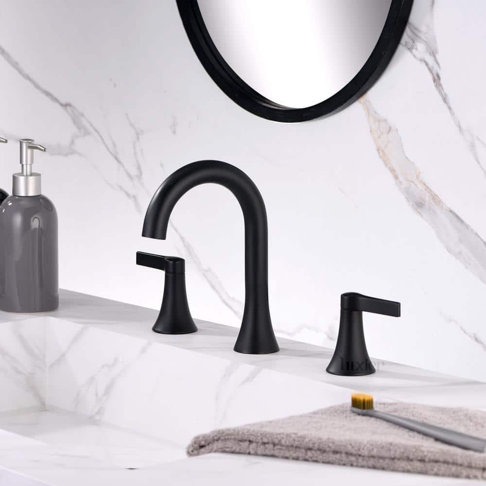 Widespread Bathroom Faucet with Drain Assembly